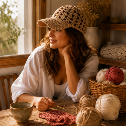 2-in-1 Crochet Baseball Cap Pattern Bundle PDF, Textured & Mesh Crochet Hats, Summer Cap Patterns, US Terms Digital Download
