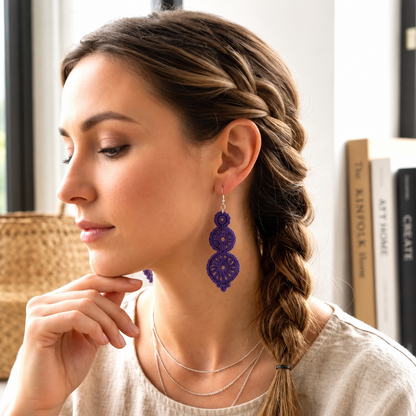 Boho Crochet Drop Earrings Pattern PDF | Lace Dangle Earrings Crochet Pattern | DIY Bohemian Jewelry | Handmade Earrings Instant Download