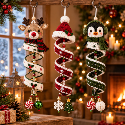 10+ Christmas Spiral Crochet Pattern Bundle PDF | Amigurumi Christmas Ornaments | Holiday Hanging Decor | Xmas Crochet Patterns | Instant Download