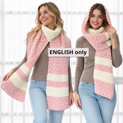 3-in-1 AMARA Crochet Scarf Pattern PDF | Crochet Hooded Scarf Pattern | Turtleneck Hoodie Scarf | Crochet Neck Warmer | Beginner Friendly | Winter Accessories
