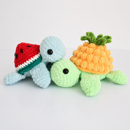 13-in-1 Turtle Crochet Pattern Bundle PDF – No-Sew Cute Fruit Turtles Amigurumi | Digital Download with Step-by-Step Video Tutorial