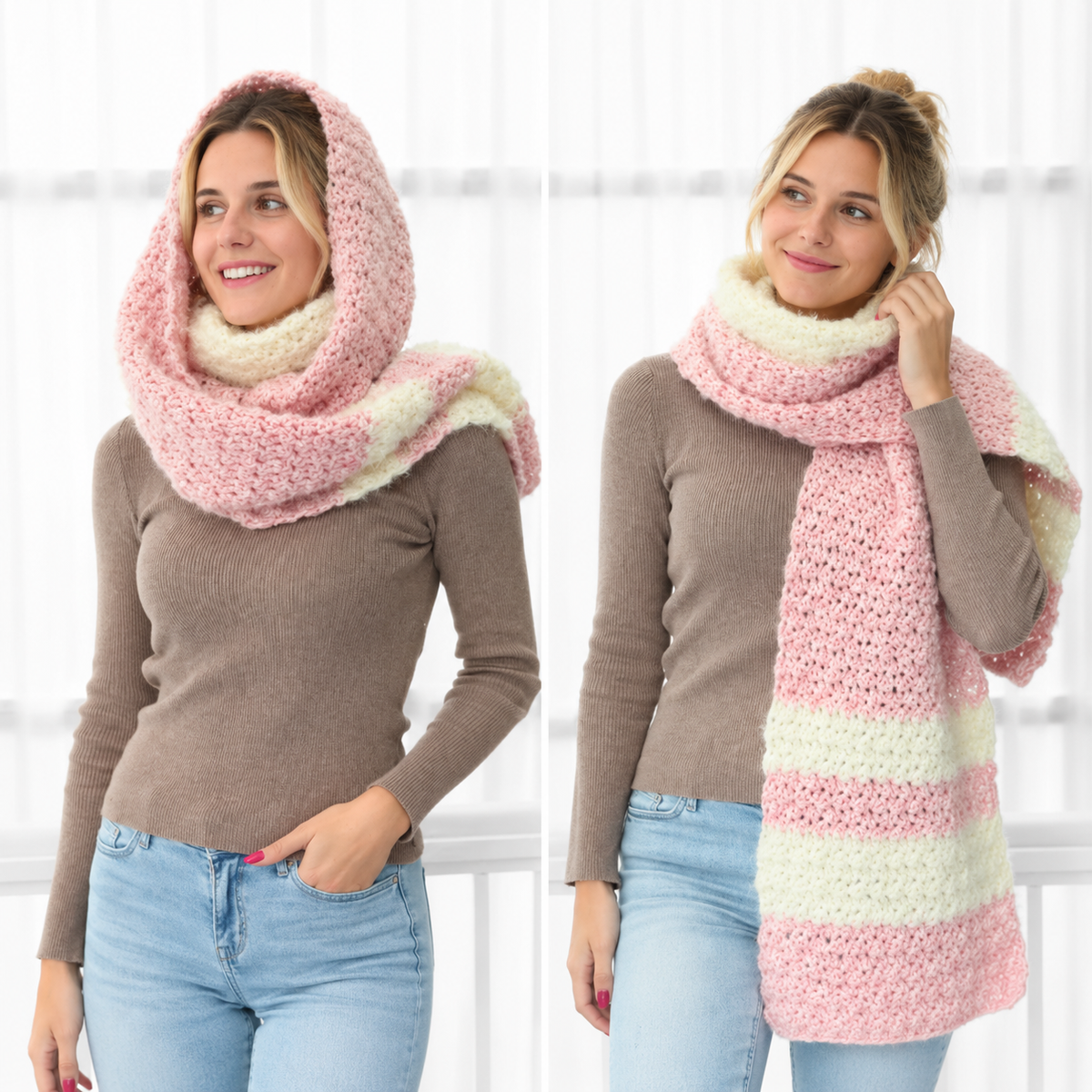 3-in-1 AMARA Crochet Scarf Pattern PDF | Crochet Hooded Scarf Pattern | Turtleneck Hoodie Scarf | Crochet Neck Warmer | Beginner Friendly | Winter Accessories