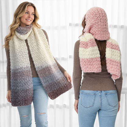 3-in-1 AMARA Crochet Scarf Pattern PDF | Crochet Hooded Scarf Pattern | Turtleneck Hoodie Scarf | Crochet Neck Warmer | Beginner Friendly | Winter Accessories