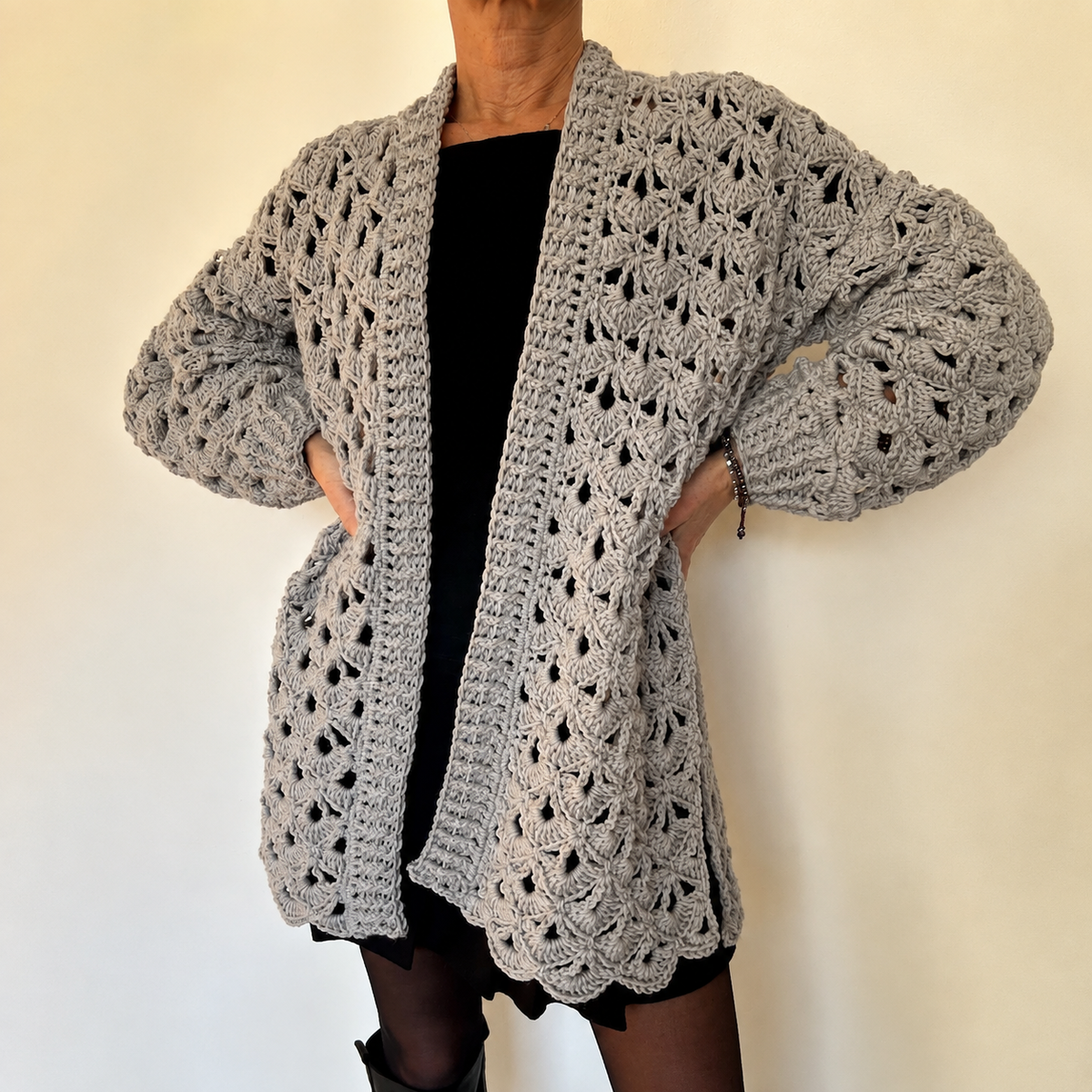 Lace Vibe Cardigan Crochet Pattern PDF, Openwork Crochet Cardigan, Long Lace Cardigan Pattern, Women's Crochet Sweater with Video Tutorial