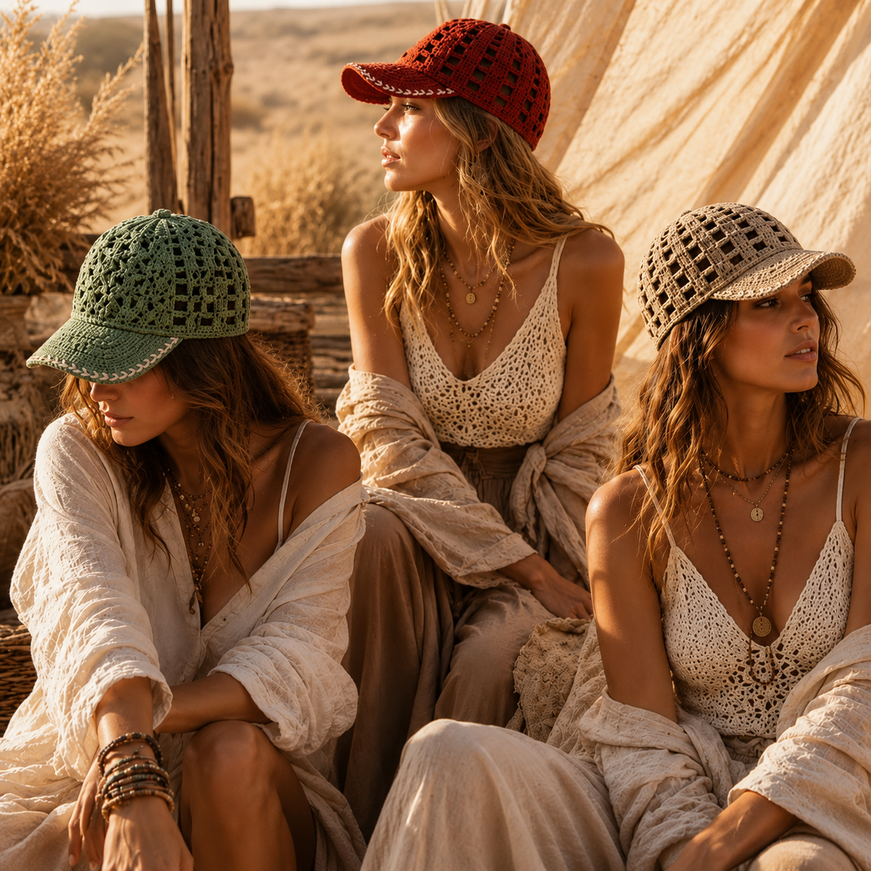 12-in-1 Crochet Cap Patterns Bundle PDF – Stylish Summer Baseball Hats | Digital Download with Step-by-Step Video Tutorial