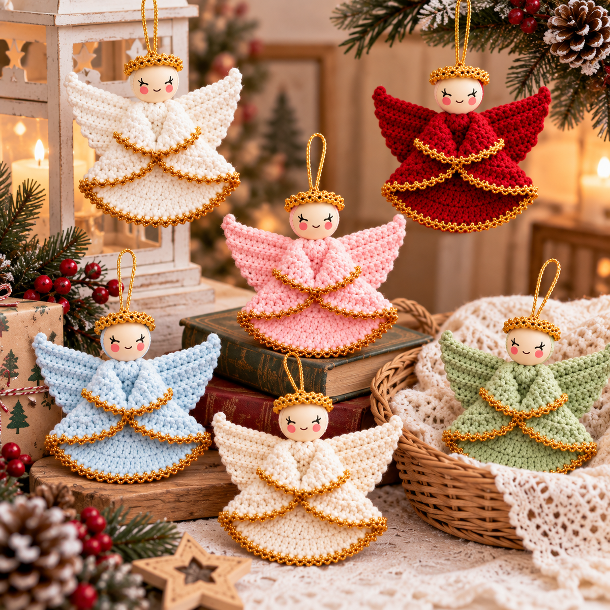 Crochet Angel Ornament Pattern PDF + Video Tutorial |  Christmas Angel Crochet Pattern |  Holiday Tree Ornament |  Handmade Christmas Decor