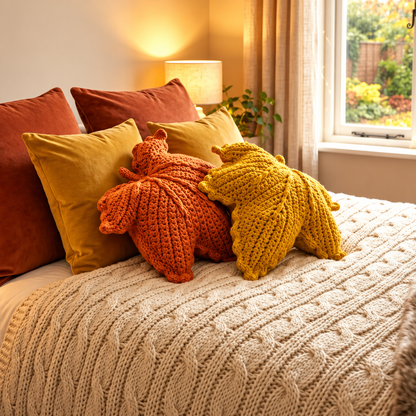 Crochet Leaf Pillow Pattern PDF | Maple Leaf Cushion Crochet Pattern | Fall Autumn Home Decor | Beginner Friendly | 4 Languages