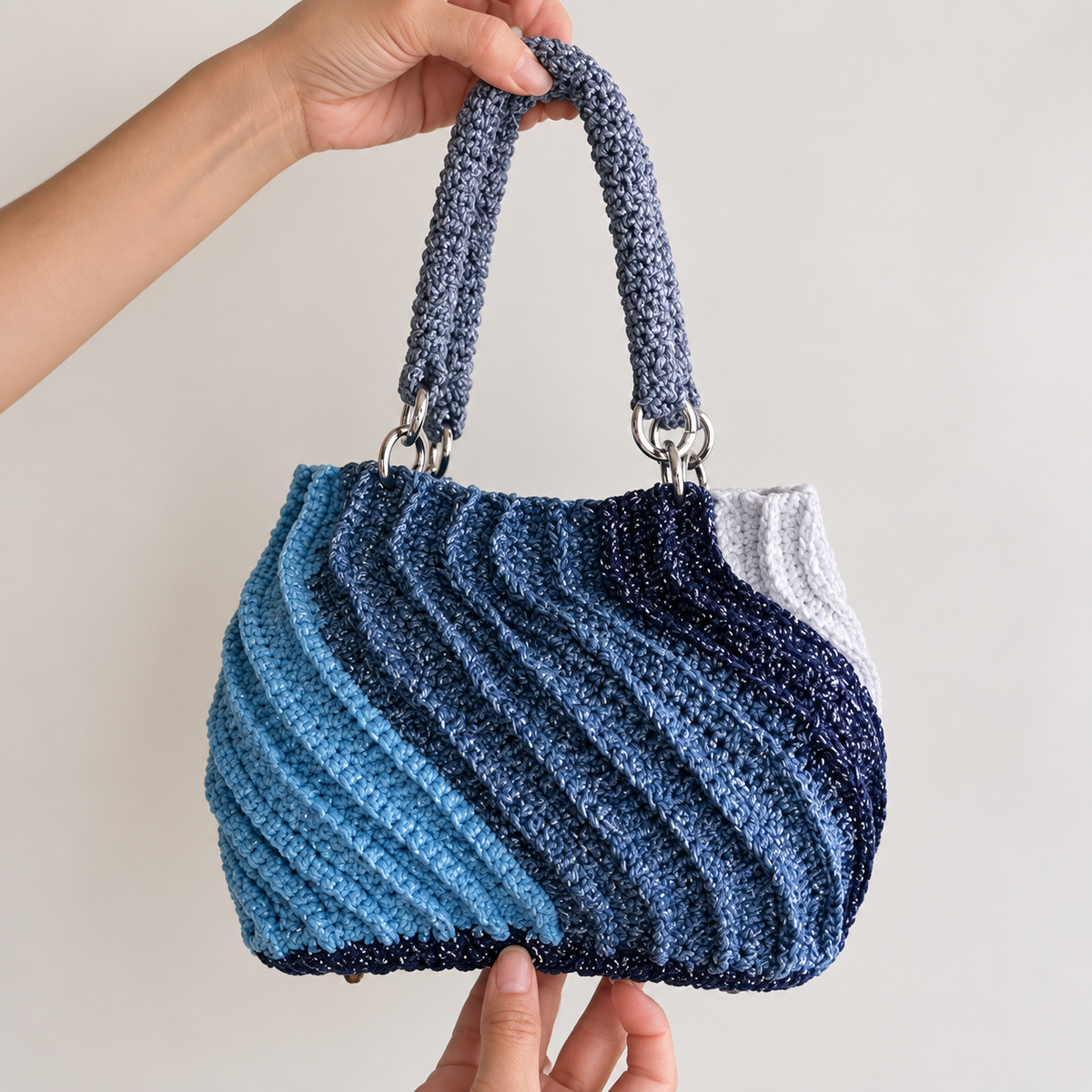 Textured Crochet Bag Pattern PDF | Ribbed Shoulder Bag Crochet Pattern | Modern Crochet Handbag | Beginner Friendly | Instant Download