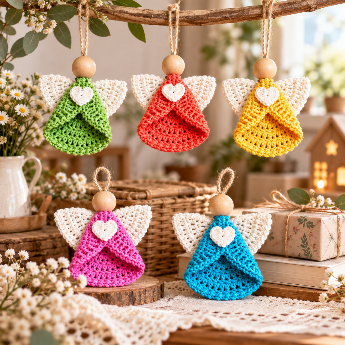 Crochet Angel Ornament Pattern PDF + Video Tutorial | Cute Christmas Angel Crochet Pattern |  Holiday Tree Ornament |  Handmade Gift Pattern
