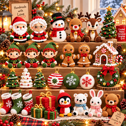 540+ Christmas Crochet Patterns Bundle PDF, Christmas Amigurumi Patterns, Santa Snowman Reindeer, Holiday Ornaments & Decor, Instant Download
