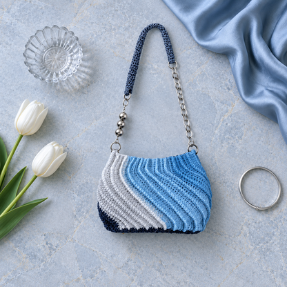 Textured Crochet Bag Pattern PDF | Ribbed Shoulder Bag Crochet Pattern | Modern Crochet Handbag | Beginner Friendly | Instant Download