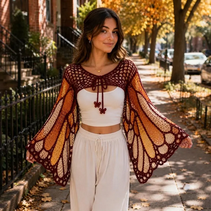 Butterfly Wing Crochet Shrug Pattern PDF, Spiderweb Lace Bolero, Fairycore Festival Cardigan, Gothic Crochet Top XS–3XL, Instant Download