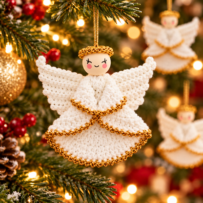 Crochet Angel Ornament Pattern PDF + Video Tutorial |  Christmas Angel Crochet Pattern |  Holiday Tree Ornament |  Handmade Christmas Decor