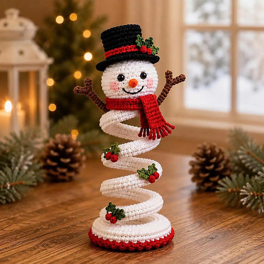 Christmas Spiral Ornament Crochet Pattern | Snowman Santa Christmas Tree Amigurumi PDF | Spiral Ornament Set | Intermediate Crochet Pattern