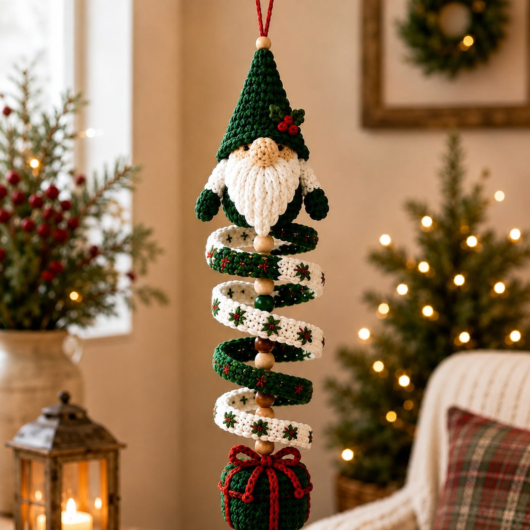 Christmas Crochet Wind Spinner Pattern Bundle PDF, Gnome Reindeer Candy Cane Ornament Crochet Pattern, Amigurumi Holiday Hanging Decor