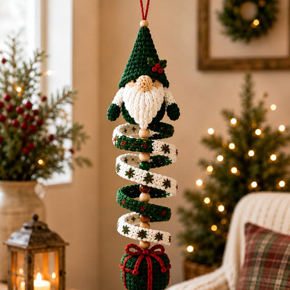 Christmas Crochet Wind Spinner Pattern Bundle PDF, Gnome Reindeer Candy Cane Ornament Crochet Pattern, Amigurumi Holiday Hanging Decor