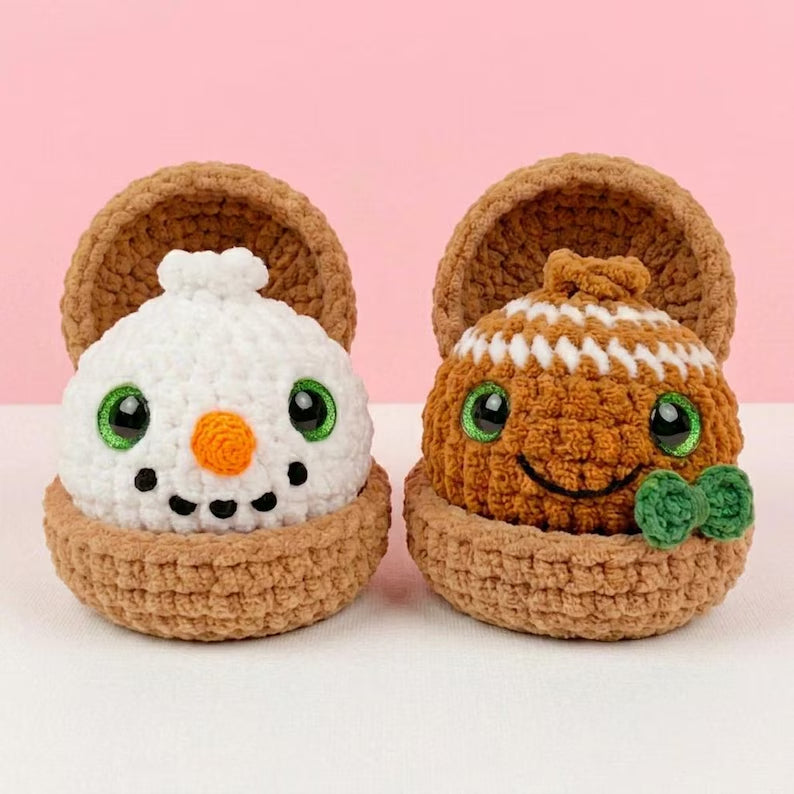 Christmas Dumpling Crochet Pattern PDF, 5 in 1 Holiday Amigurumi & Steamer, No Sew Christmas Plushie Pattern, Instant Download