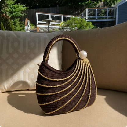 Wavy Handbag Crochet Pattern PDF, Textured Shoulder Bag Pattern, Elegant Crochet Purse Tutorial, Photo & Video Guide, Instant Download