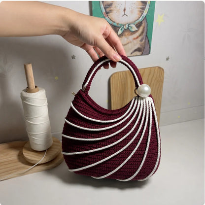 Wavy Handbag Crochet Pattern PDF, Textured Shoulder Bag Pattern, Elegant Crochet Purse Tutorial, Photo & Video Guide, Instant Download