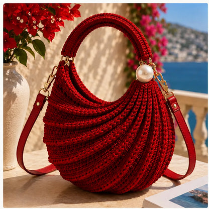 Wave Pattern Crochet Handbag PDF Pattern, Elegant Crochet Purse Tutorial, Step-by-Step Photo Guide, DIY Handmade Bag Instant Download