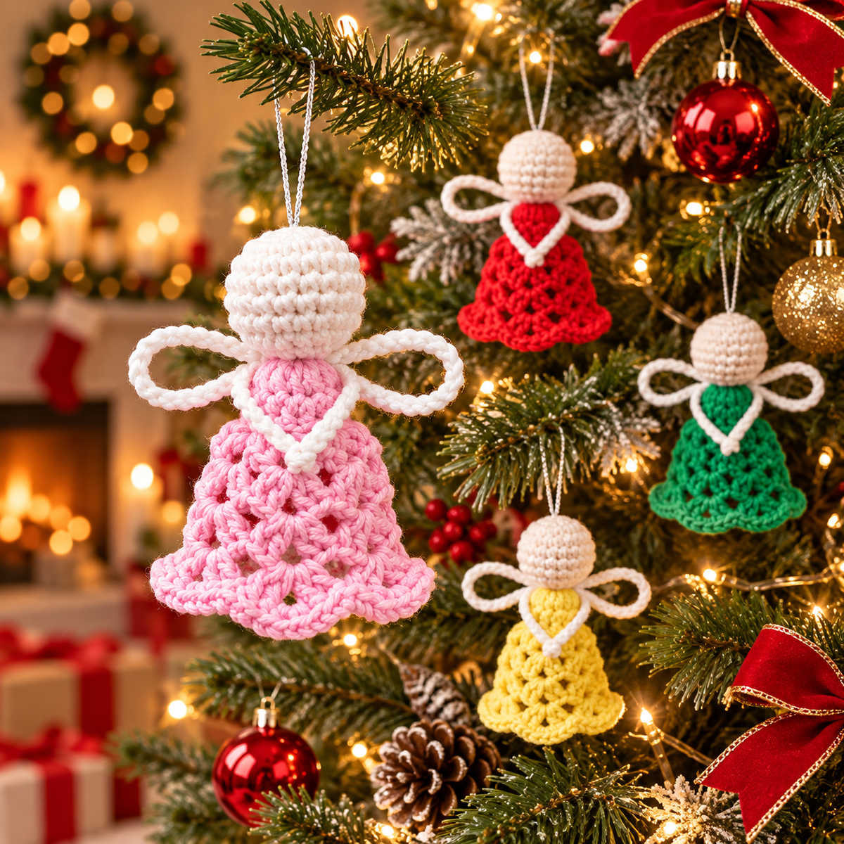 Christmas Angel Ornament Crochet Pattern PDF + Video Tutorial | Crochet Angel Tree Decoration | Beginner Friendly | Instant Download