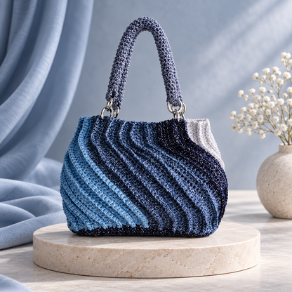 Textured Crochet Bag Pattern PDF | Ribbed Shoulder Bag Crochet Pattern | Modern Crochet Handbag | Beginner Friendly | Instant Download