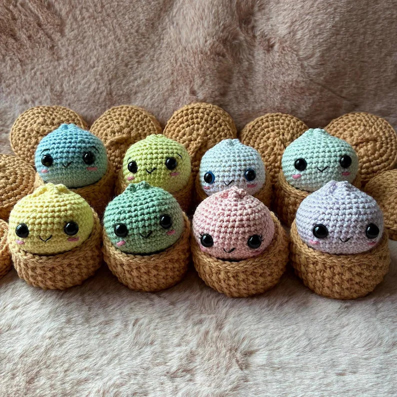 Cute Dumpling Amigurumi Crochet Pattern PDF, Little Dumpling & Box Pattern, Beginner Crochet Toy, Kawaii Gift Instant Download