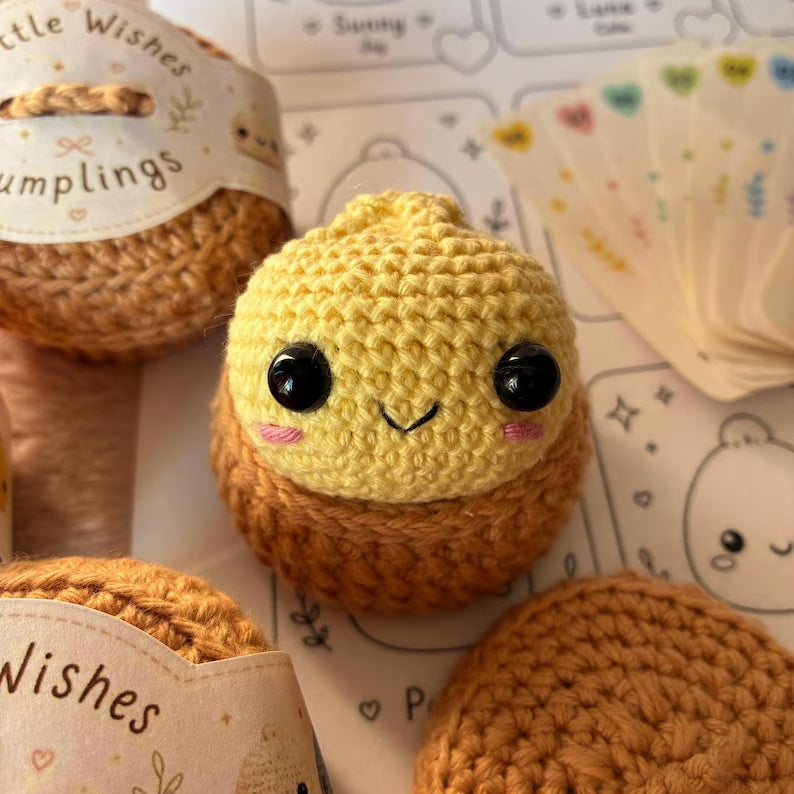 Cute Dumpling Amigurumi Crochet Pattern PDF, Little Dumpling & Box Pattern, Beginner Crochet Toy, Kawaii Gift Instant Download