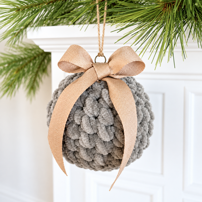 Crochet Christmas Ball Ornament Pattern PDF + Video Tutorial | Crochet Bauble Pattern | Christmas Tree Decoration | Easy Holiday Crochet
