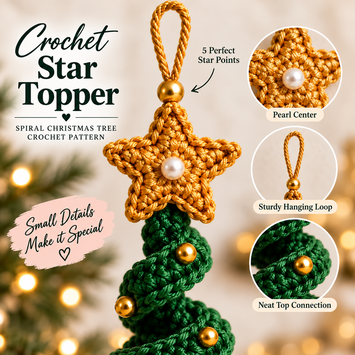 3-in-1 Crochet Christmas Tree Pattern PDF | Spiral Christmas Tree Ornament Crochet Pattern | DIY Xmas Tree Hanging Decorations | Beginner Friendly | Instant Download