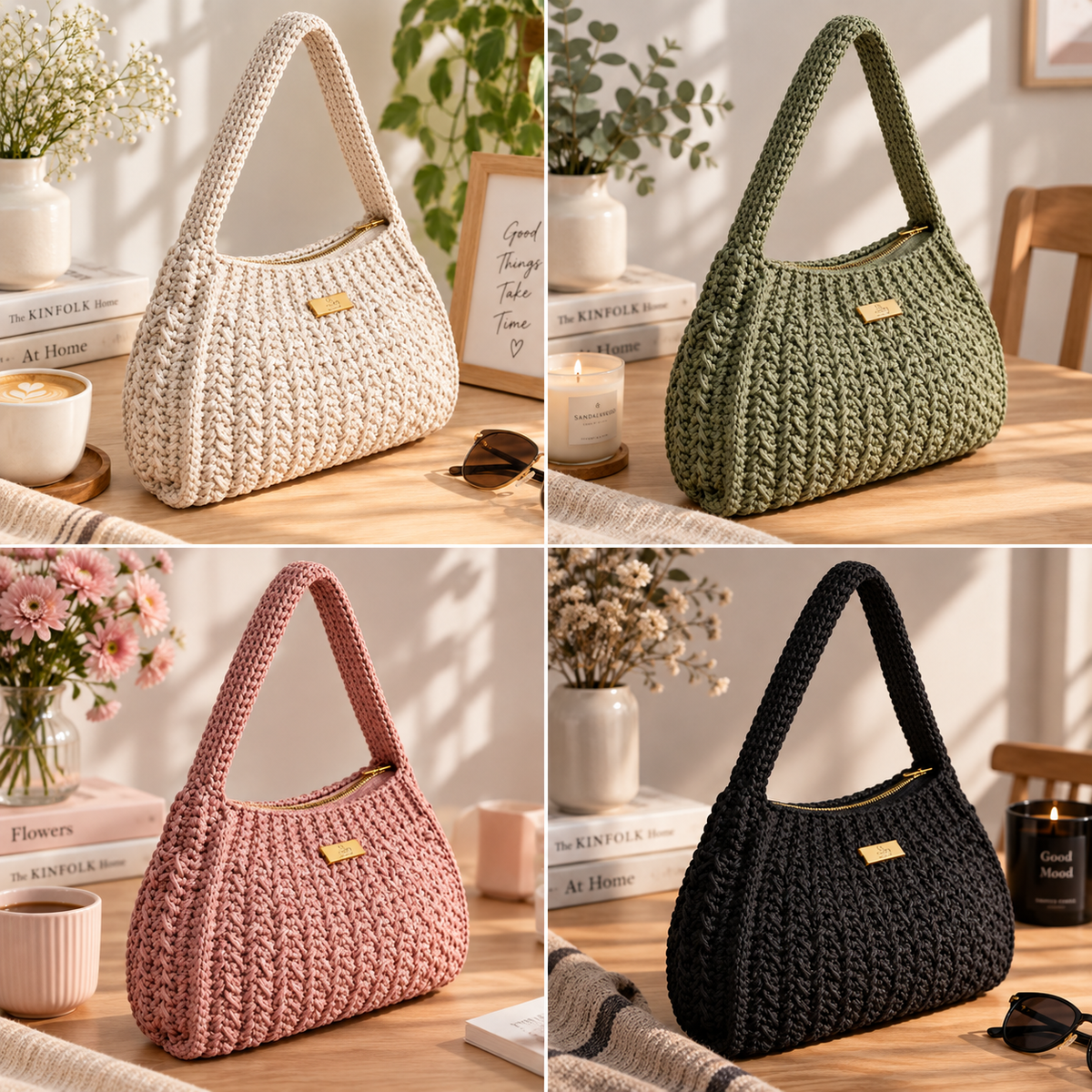 Alice Bag Crochet Pattern PDF + Video Tutorial, Easy Crochet Shoulder Bag Pattern, Textured Handbag, Crochet Purse Digital Download