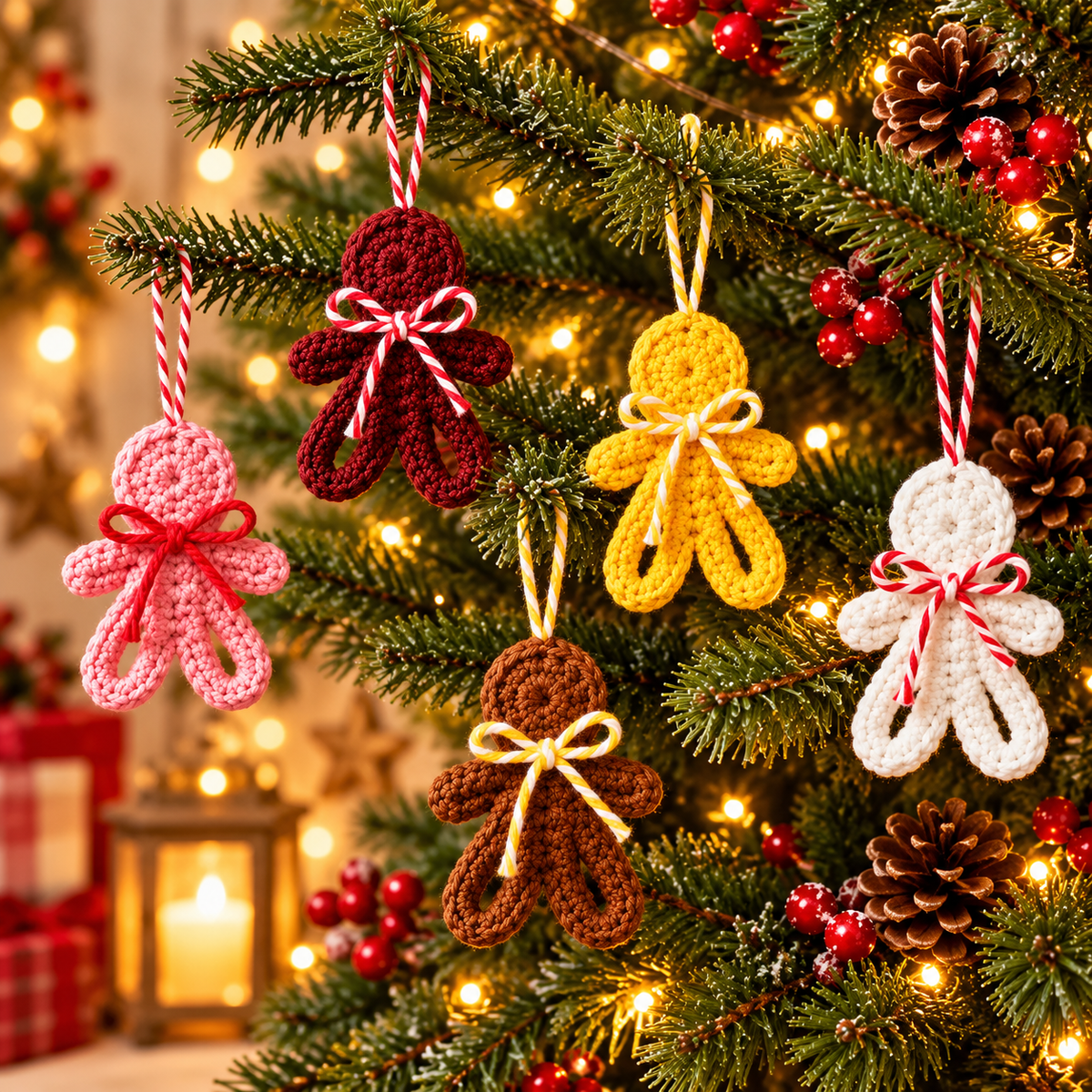 Mini Gingerbread Man Crochet Pattern PDF | Christmas Ornament Crochet Pattern | Holiday Tree Decoration | Beginner Friendly