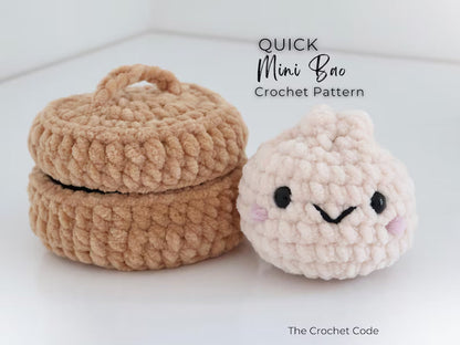 2-in-1 Dumpling & Bao Bun Crochet Pattern PDF – No-Sew Kawaii Amigurumi with Steamer Basket | Digital Download with Step-by-Step Video Tutorial