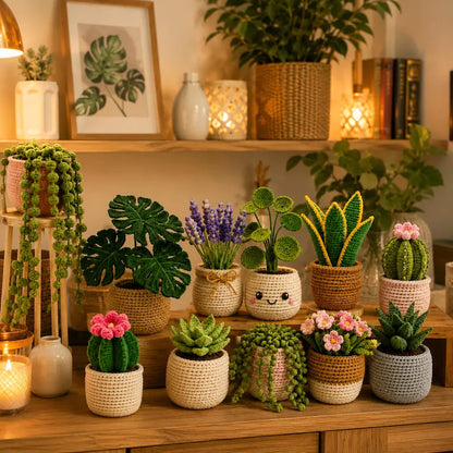12-in-1 Crochet Plant Patterns Bundle PDF – Amigurumi Houseplants, Succulents & Cactus | Digital Download with Step-by-Step Video Tutorial