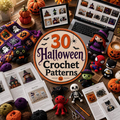 30 Halloween Crochet Patterns Bundle PDF | Ghosts, Pumpkins, Witches, Bats & Spooky Amigurumi | Beginner Friendly | Instant Download