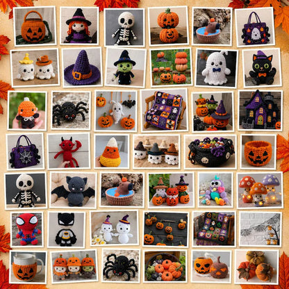 30 Halloween Crochet Patterns Bundle PDF | Ghosts, Pumpkins, Witches, Bats & Spooky Amigurumi | Beginner Friendly | Instant Download