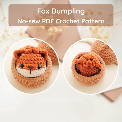 10 in 1 Whimsy Dumpling Crochet Pattern PDF, No Sew Amigurumi Animals & Steamer Basket, Cute Bao Plushie Pattern, Instant Download
