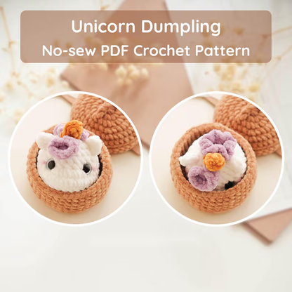 10 in 1 Whimsy Dumpling Crochet Pattern PDF, No Sew Amigurumi Animals & Steamer Basket, Cute Bao Plushie Pattern, Instant Download