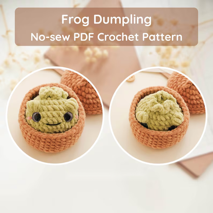 10 in 1 Whimsy Dumpling Crochet Pattern PDF, No Sew Amigurumi Animals & Steamer Basket, Cute Bao Plushie Pattern, Instant Download