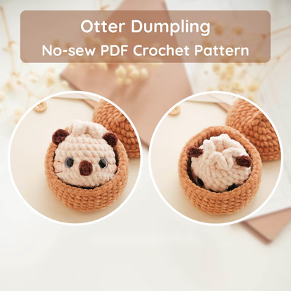 10 in 1 Whimsy Dumpling Crochet Pattern PDF, No Sew Amigurumi Animals & Steamer Basket, Cute Bao Plushie Pattern, Instant Download