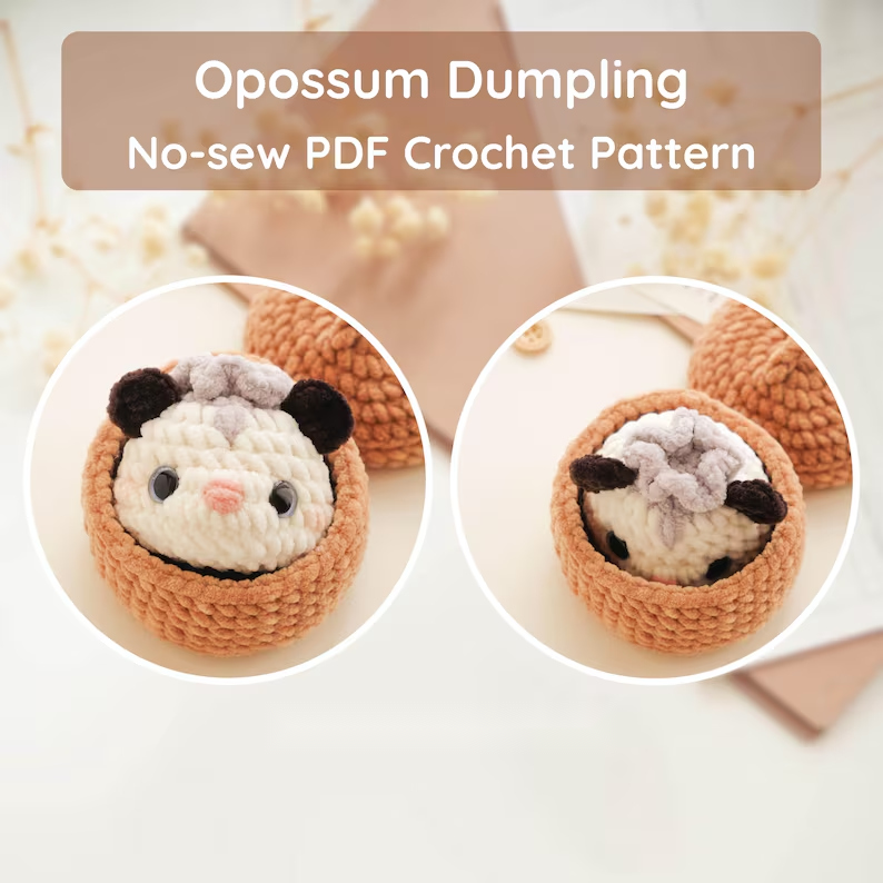 10 in 1 Whimsy Dumpling Crochet Pattern PDF, No Sew Amigurumi Animals & Steamer Basket, Cute Bao Plushie Pattern, Instant Download