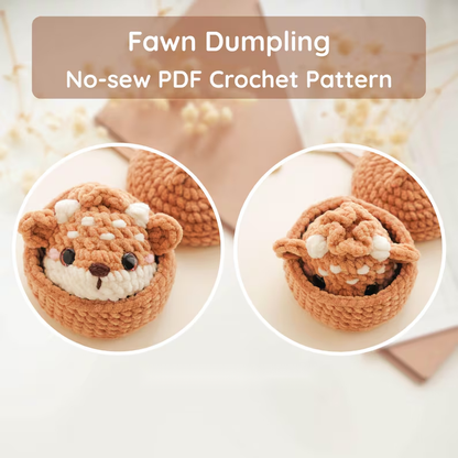 10 in 1 Whimsy Dumpling Crochet Pattern PDF, No Sew Amigurumi Animals & Steamer Basket, Cute Bao Plushie Pattern, Instant Download