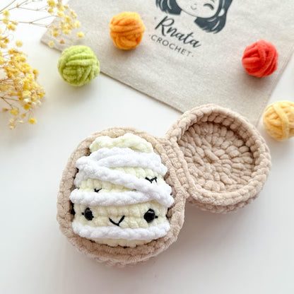 9 in 1 Halloween Dumpling Crochet Pattern PDF, No Sew Spooky Amigurumi Plushies, Cute Halloween Keychain Pattern, Instant Download