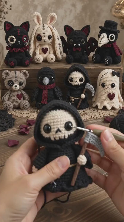 Gothic Crochet Pattern Bundle PDF – 8 Spooky Amigurumi Dolls, Halloween Crochet Patterns, Instant Download